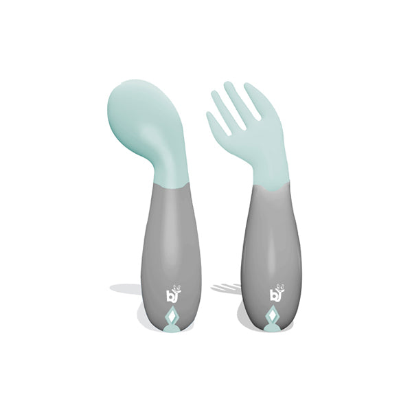Babyjem Plastic Angled Fork & Spoon Set
